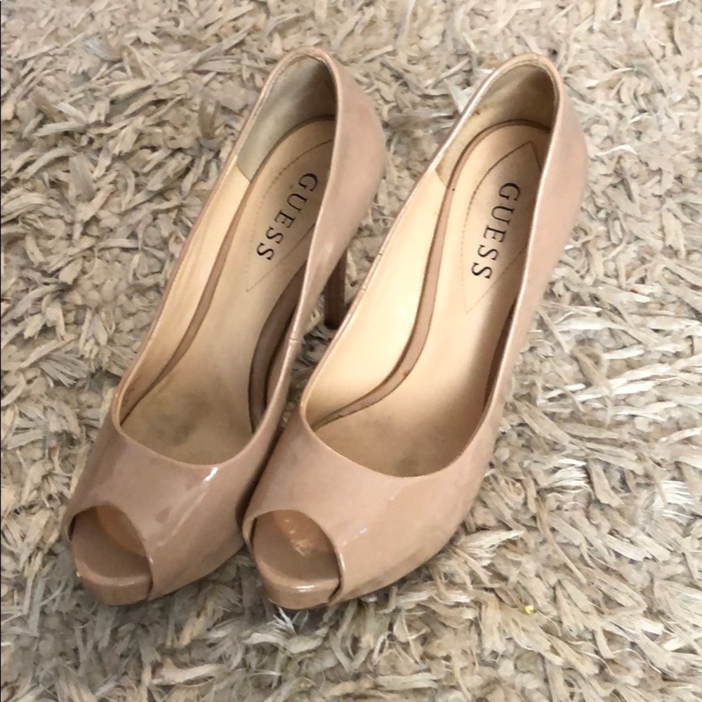 Patten leather heels